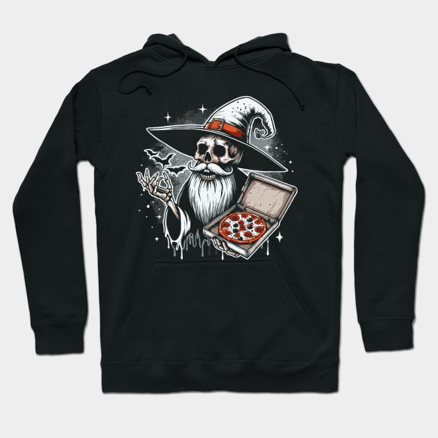 Pizza Wizard // Retro Horror Art Hoodie by Trendsdk